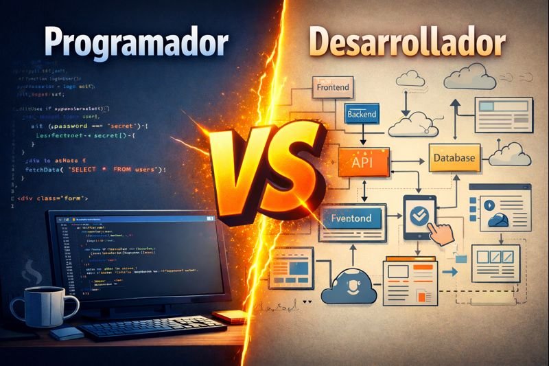 Programador web vs Desarrollador web: diferencias clave